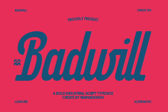 Badwill: A Bold Industrial Script Typeface for Standout Branding