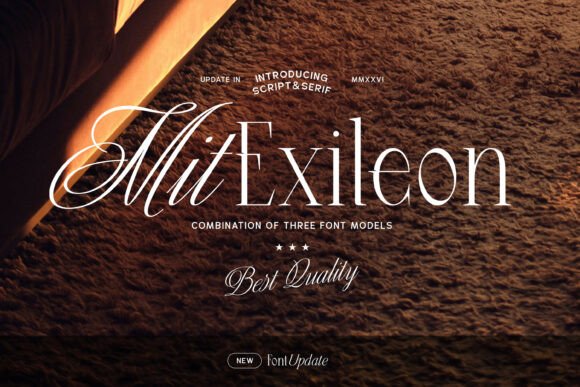 Mit Exileon: A Modern Script Font for Campaign-Ready Headlines