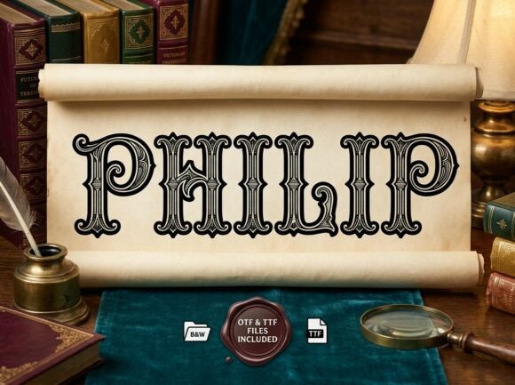 Philip Decorative Font for Handmade Creators