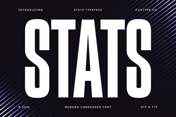 Stats Font: Bold Condensed Sans Serif for Crafters