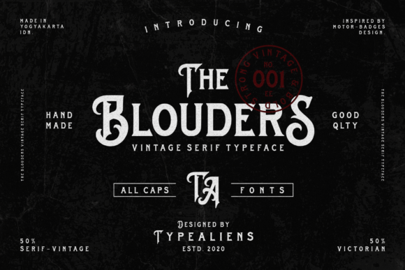 The Blouders Font for Bold, Vintage Brand Identity